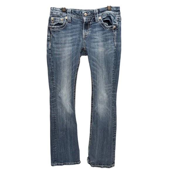 Miss Me Jeans Signature Boot (JE84628R) - Size 28 - Fleur De Lis Pockets - - Picture 1 of 13